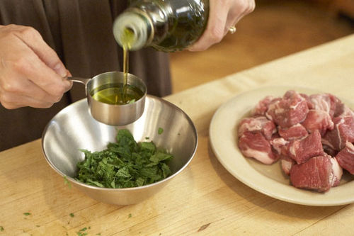 Grilled Lamb with Eggplant, Mint, and Feta