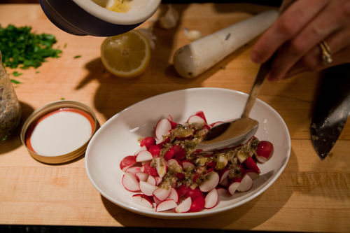 Radish Salad with Anchovy Sauce