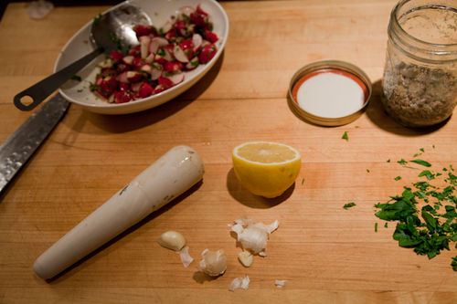 Radish Salad with Anchovy Sauce