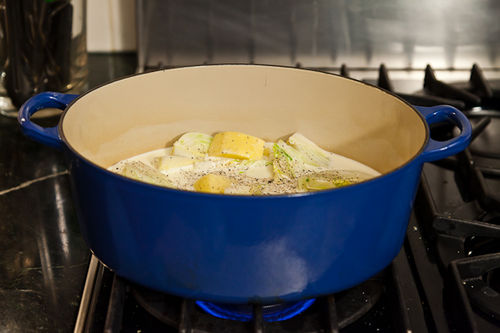 Crispy Cream-Braised Potatoes and Fennel