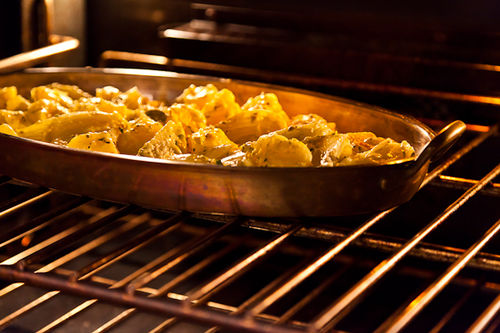 Crispy Cream-Braised Potatoes and Fennel