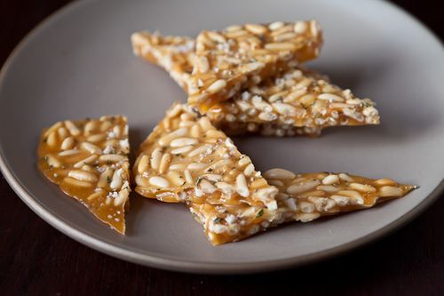 Pine Nut Brittle with Rosemary
