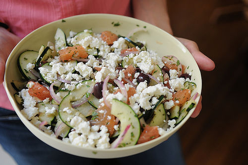 Red Grapefruit, Feta and Mint Salad