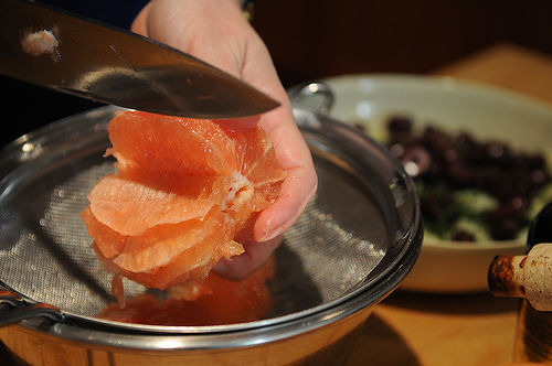 Red Grapefruit, Feta and Mint Salad