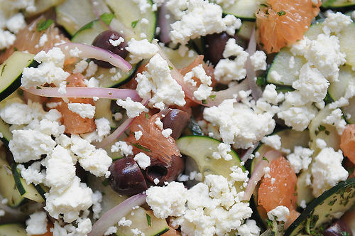 Red Grapefruit, Feta and Mint Salad