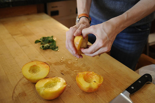 Grilled Mint Julep Peaches