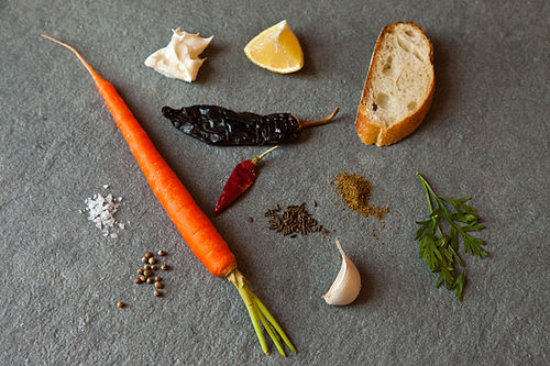 Roasted Carrot Harissa and Crème Fraiche Crostini