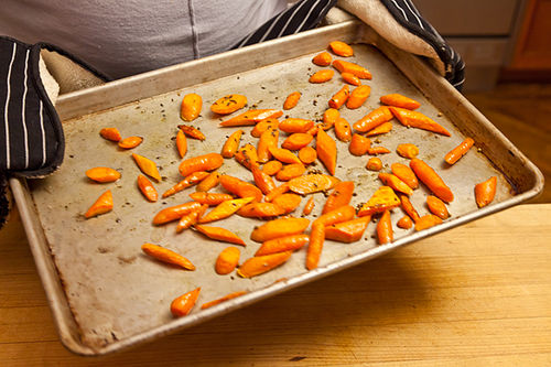 Roasted Carrot Harissa and Crème Fraiche Crostini