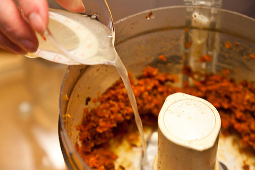 Roasted Carrot Harissa and Crème Fraiche Crostini