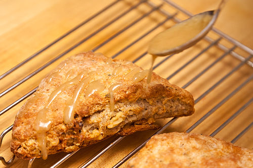 Walnut Sage Scones with Brown Butter Maple Glaze