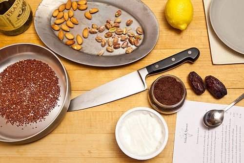 Yogurt with Toasted Quinoa, Dates, and Almonds