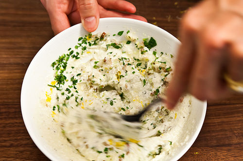 Ramped Up Crostini with Ricotta and Pea Shoots