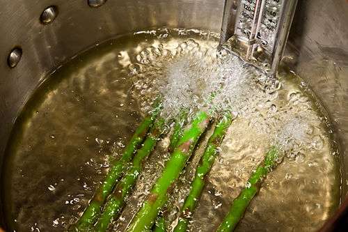Nobu's Fried Asparagus with Miso Dressing