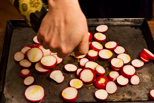 Cacio e Pepe Pizza with Roasted Radishes