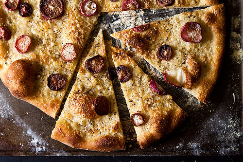 Cacio e Pepe Pizza with Roasted Radishes
