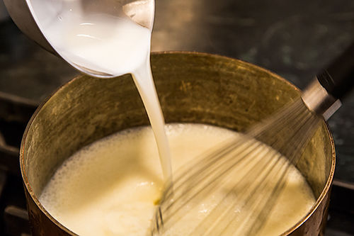 Olive Oil-Saffron Ice Cream with Burnt Orange-Caramel Swirl