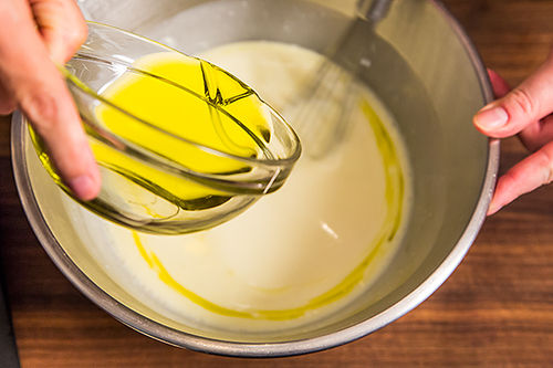 Olive Oil-Saffron Ice Cream with Burnt Orange-Caramel Swirl