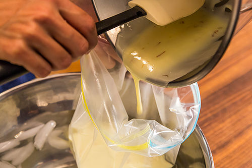 Olive Oil-Saffron Ice Cream with Burnt Orange-Caramel Swirl