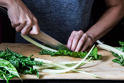 Anna Klinger's Grilled Swiss Chard Stems with Anchovy Vinaigrette