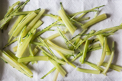 Anna Klinger's Grilled Swiss Chard Stems with Anchovy Vinaigrette