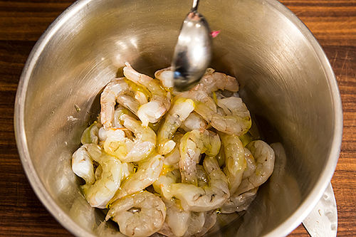 Roasted Radicchio and Shrimp with Warm Bacon Vinaigrette