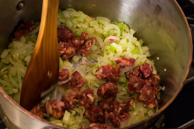 Drunken Clams with Sausage