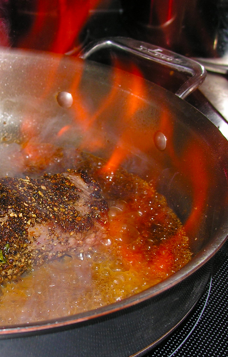 Brandy Maple Pepper Steak Flambe Recipe on Food52