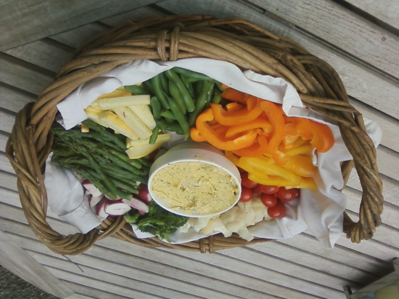 Vegetables with garlicherb aioli recipe on