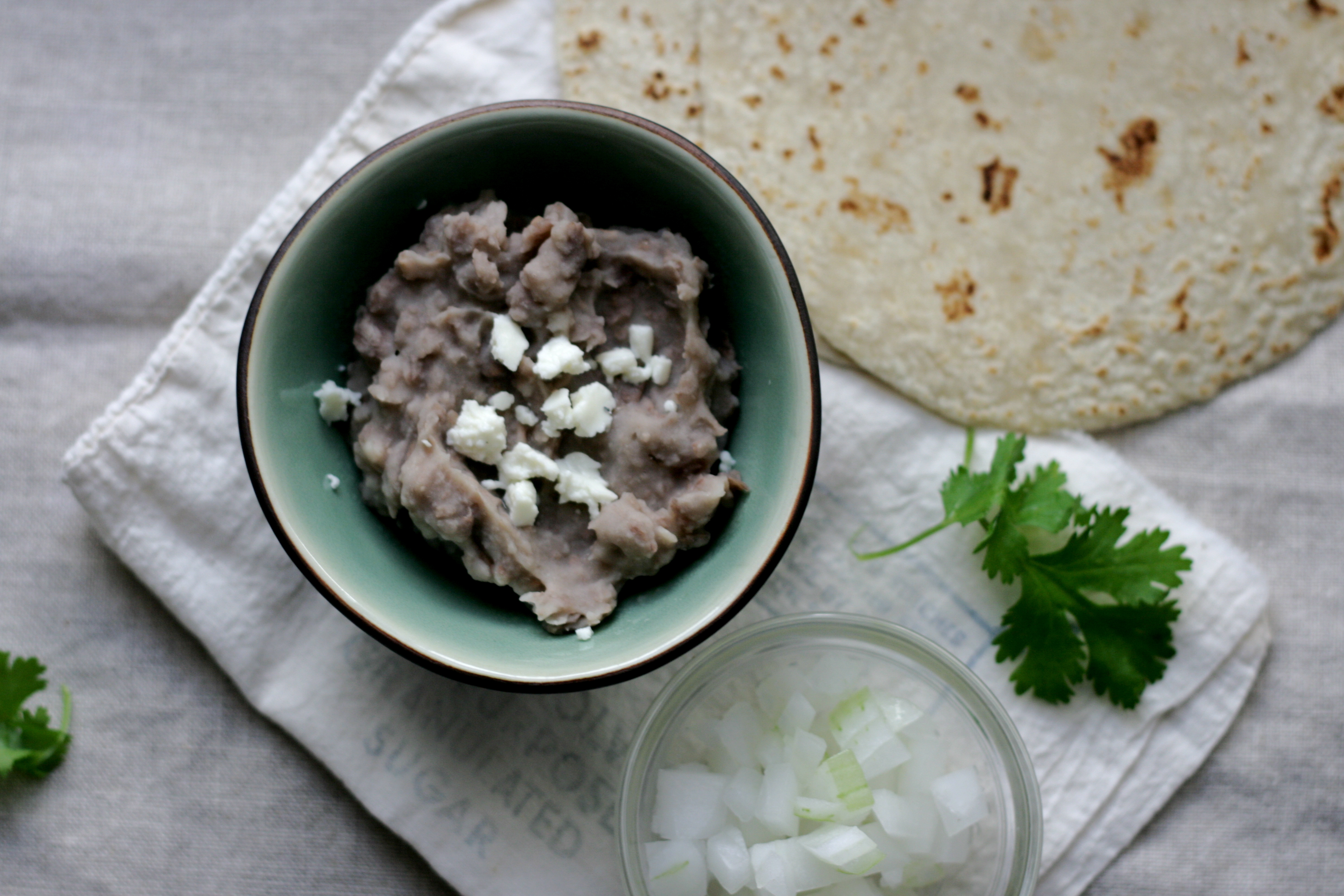 Chicken Tacos with Mashed Pinto Beans recipe on