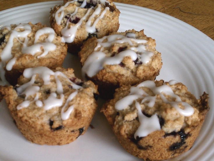 Iced Lemon Blueberry Muffins (Vegan)