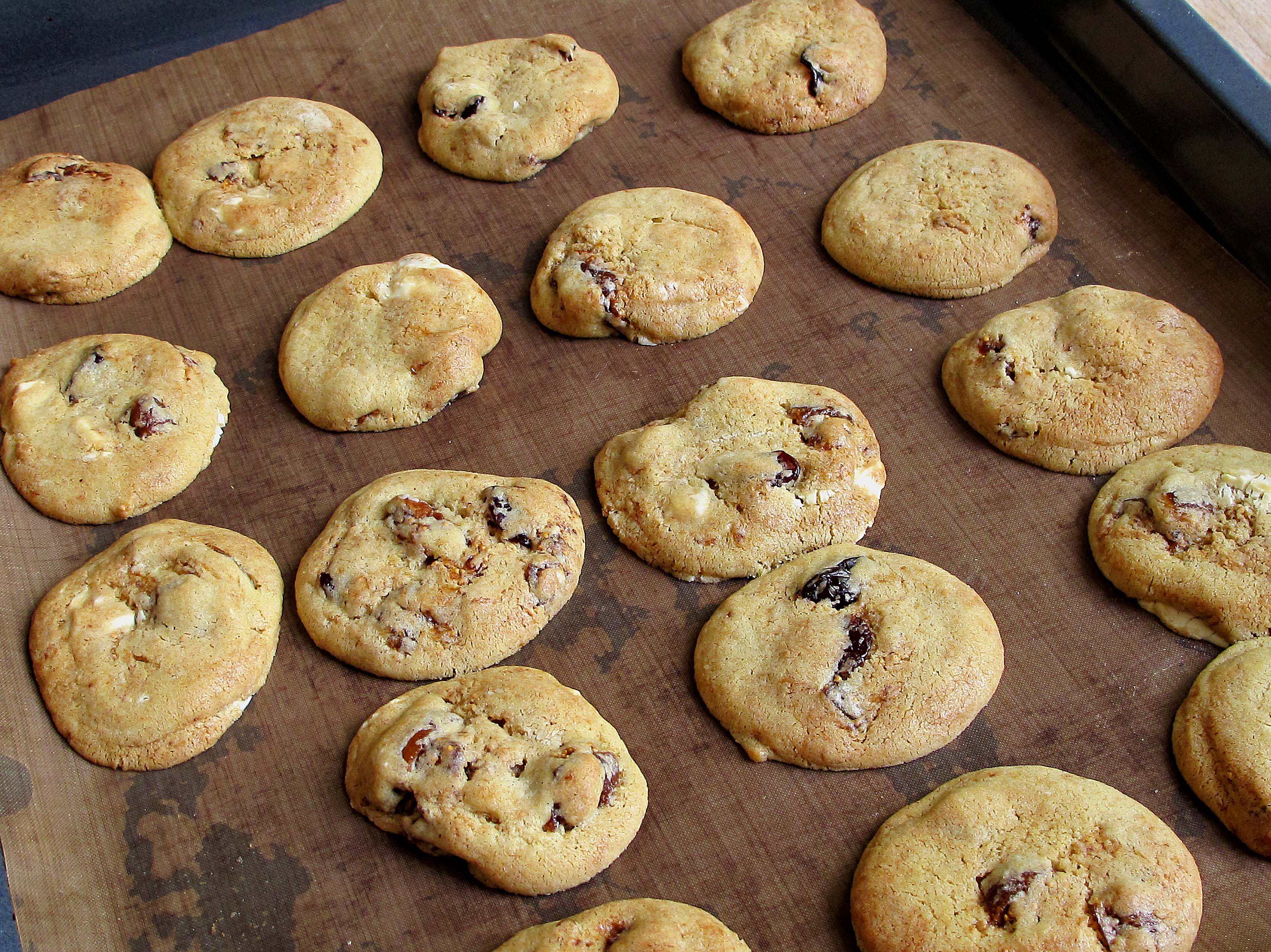 Chunky fig and white chocolate biscuits recipe on