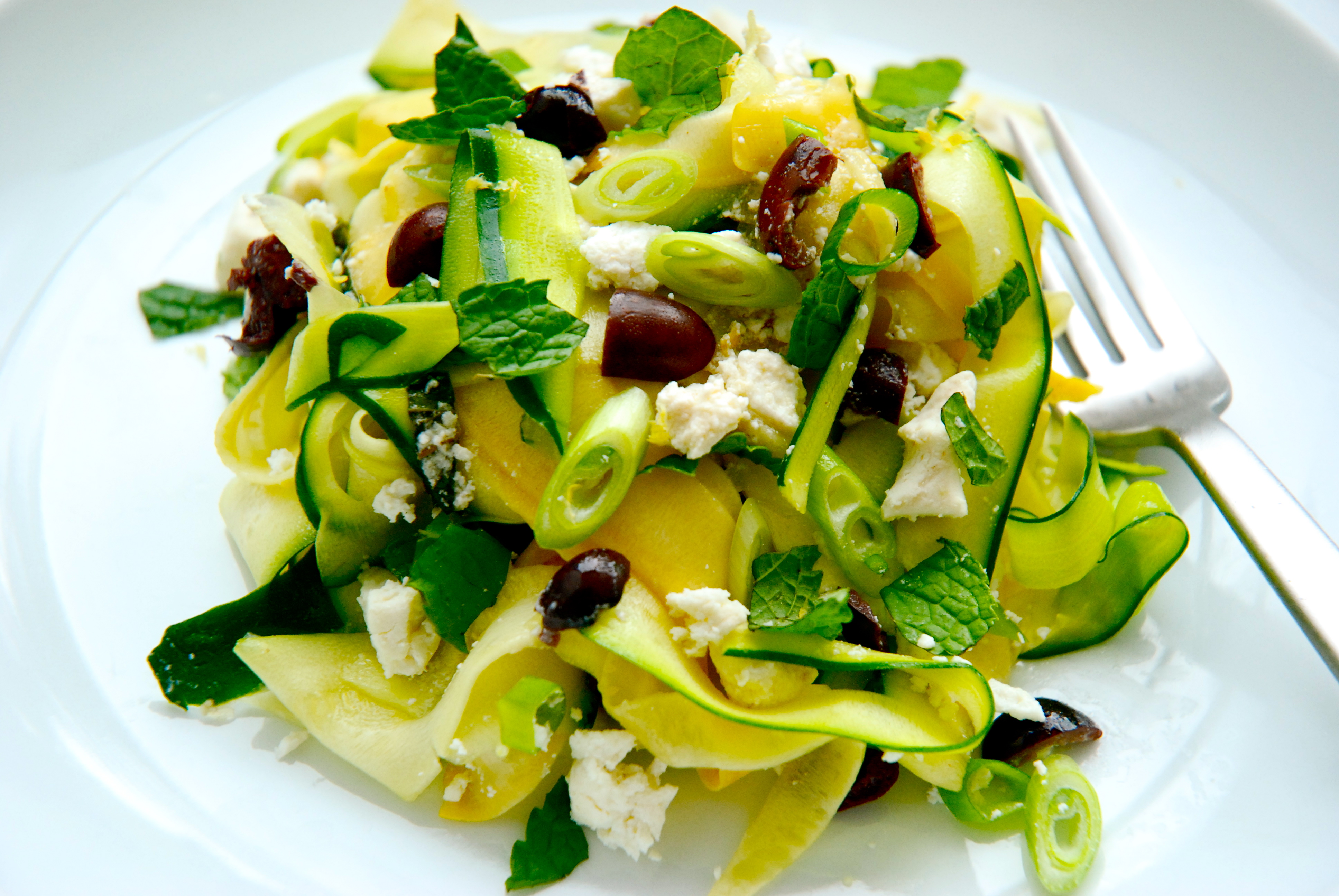 Zucchini Ribbons with Olives, Mint and Ricotta Salata recipe on Food52.com