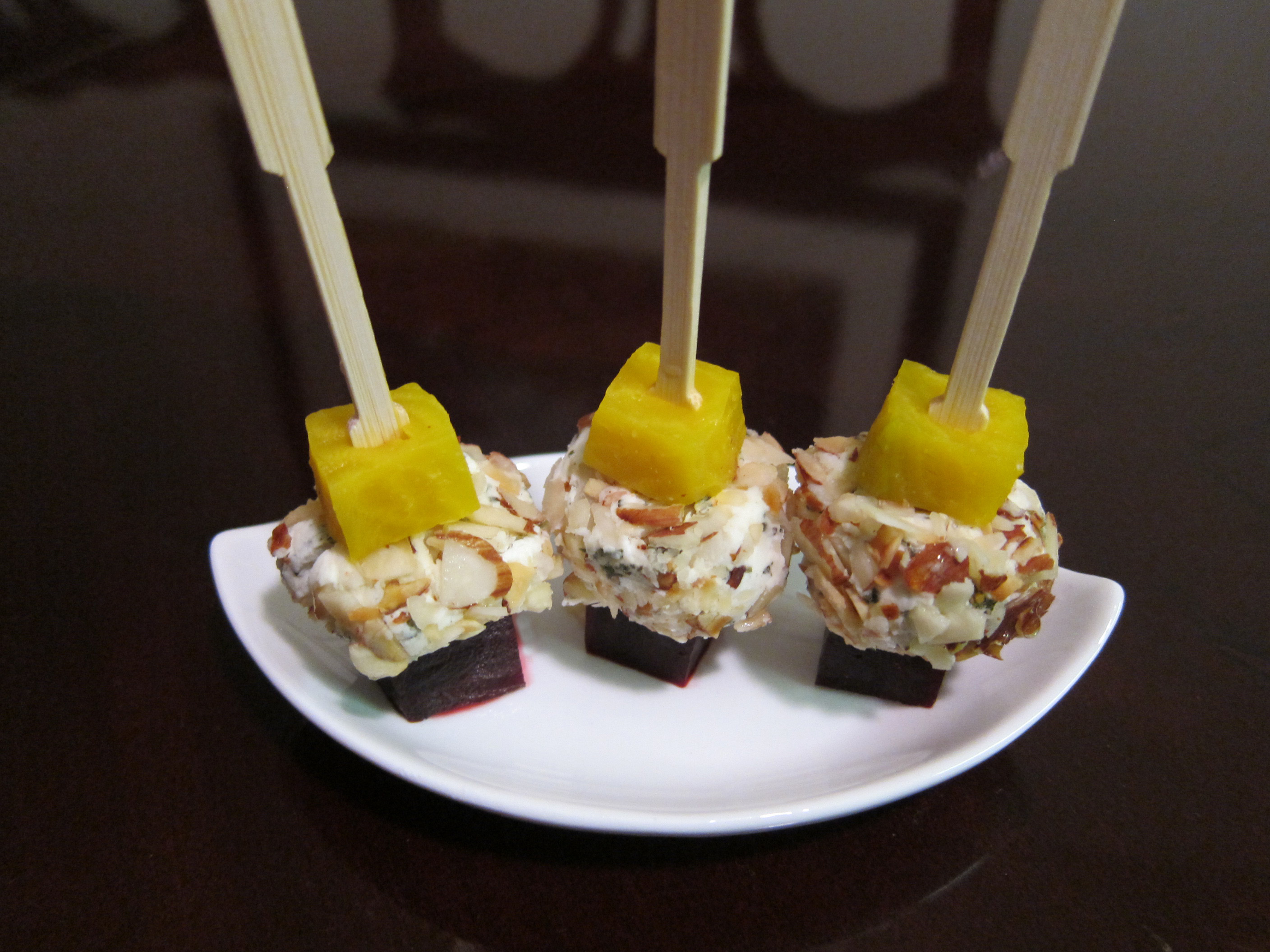 Roasted Beet and Goat Cheese Skewers