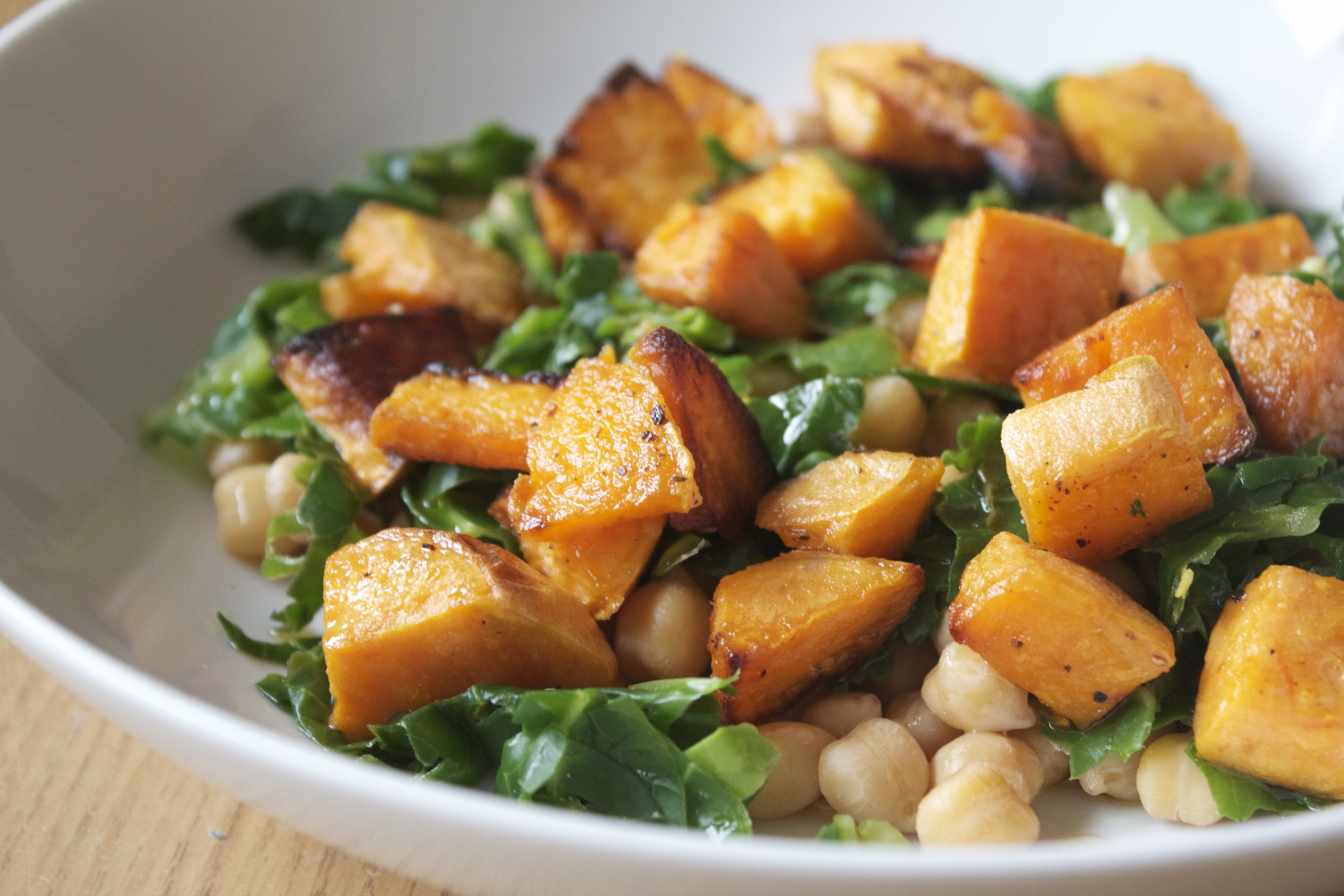 L'amour looks something like yam, cabbage and chickpea salad