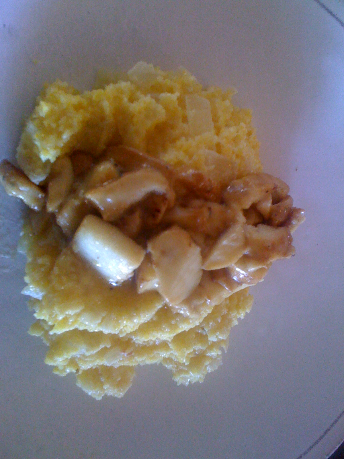 CREAMY POLENTA WITH PORCINI GRAVY recipe on