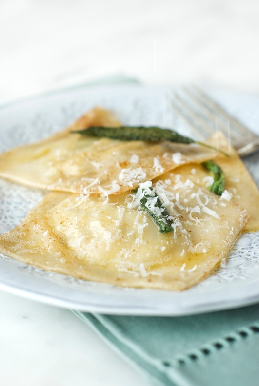 Artichoke and Mascarpone Ravioli with Brown Butter and Sage Sauce