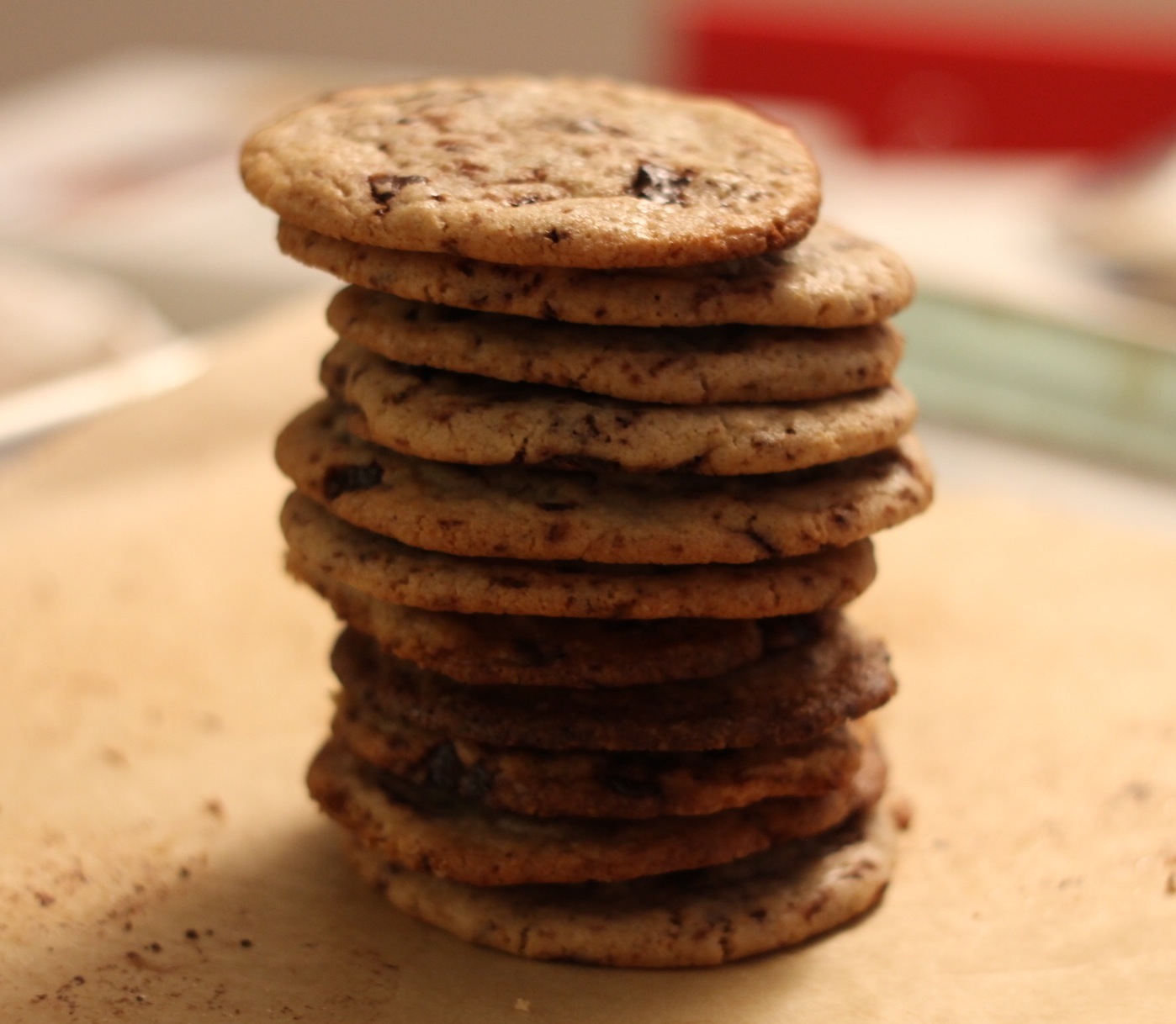Dark Chocolate Chip Cookies with Cocoa Nibs recipe on