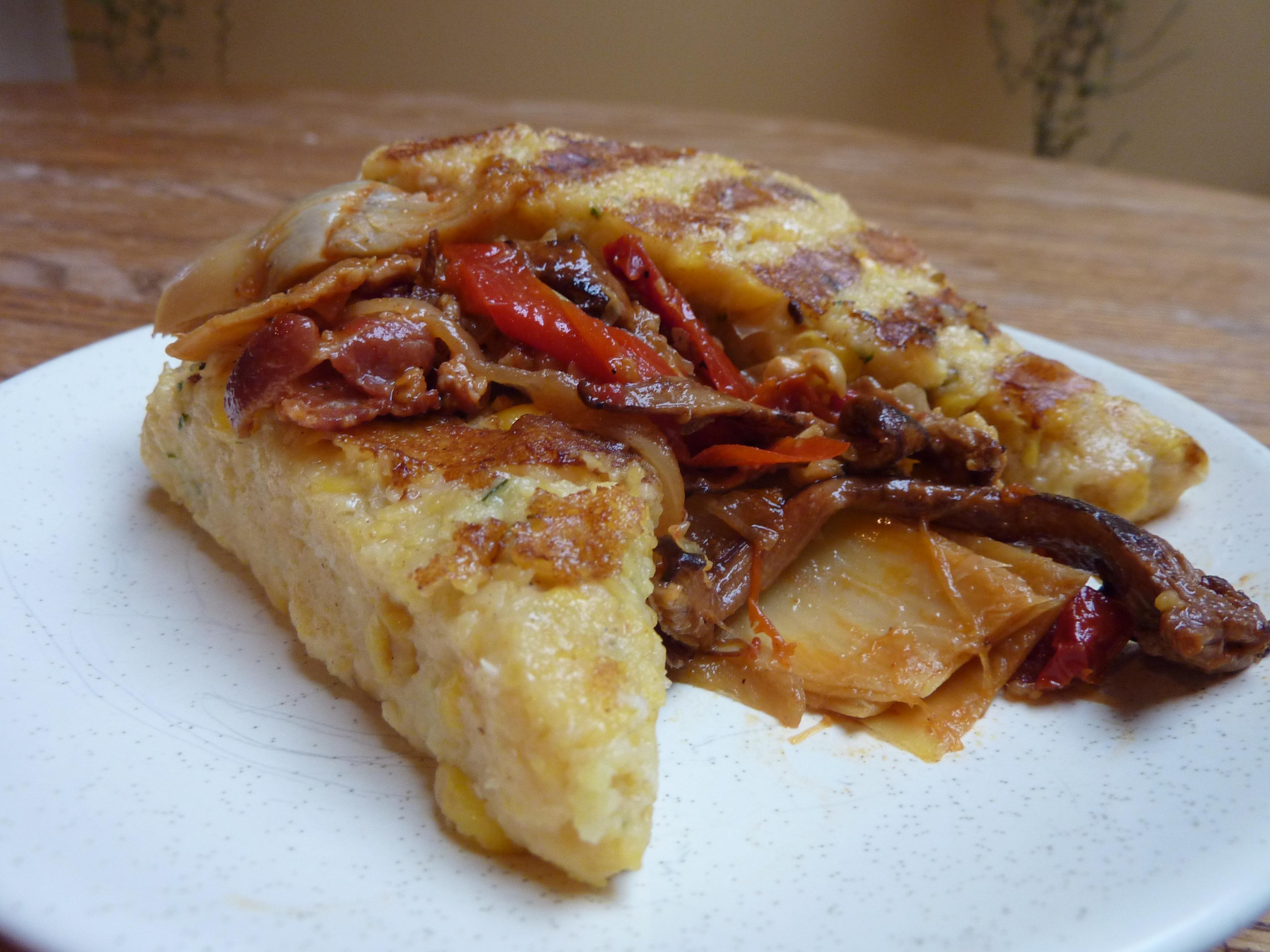 Grilled Rustic Polenta with Chanterelle Pancetta Ragu Recipe on Food52