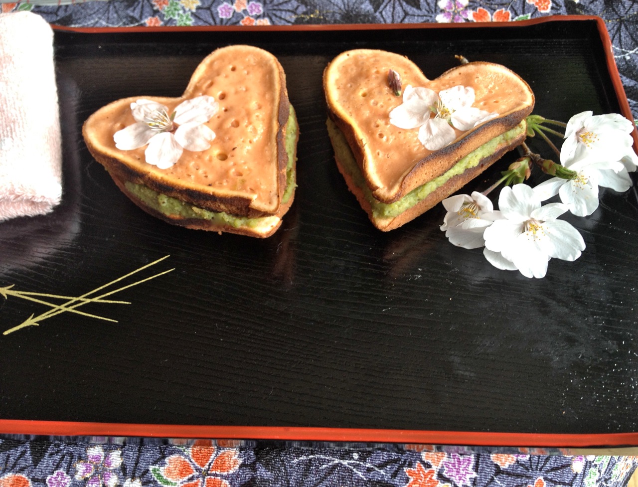 Cherry-Blossom Dorayaki with Cinnamon-Edamame Filling