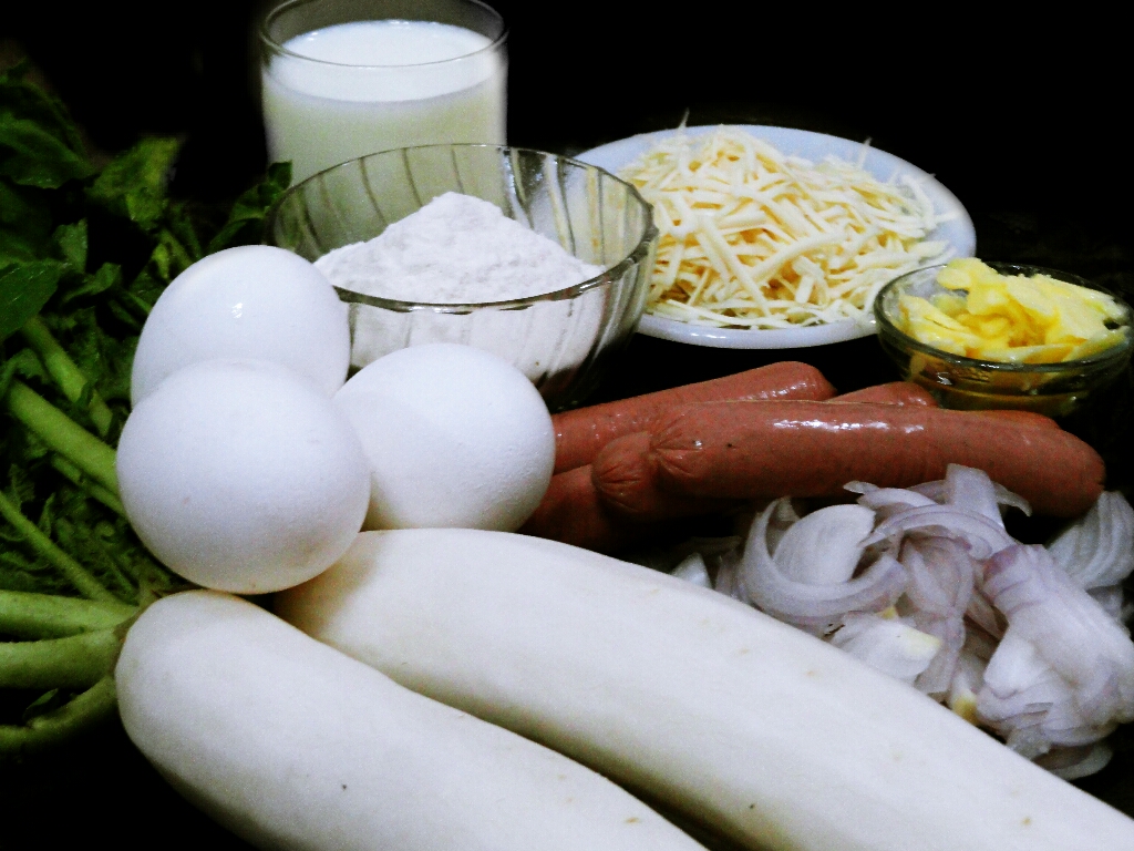 Radish and Sausage Quiche recipe on
