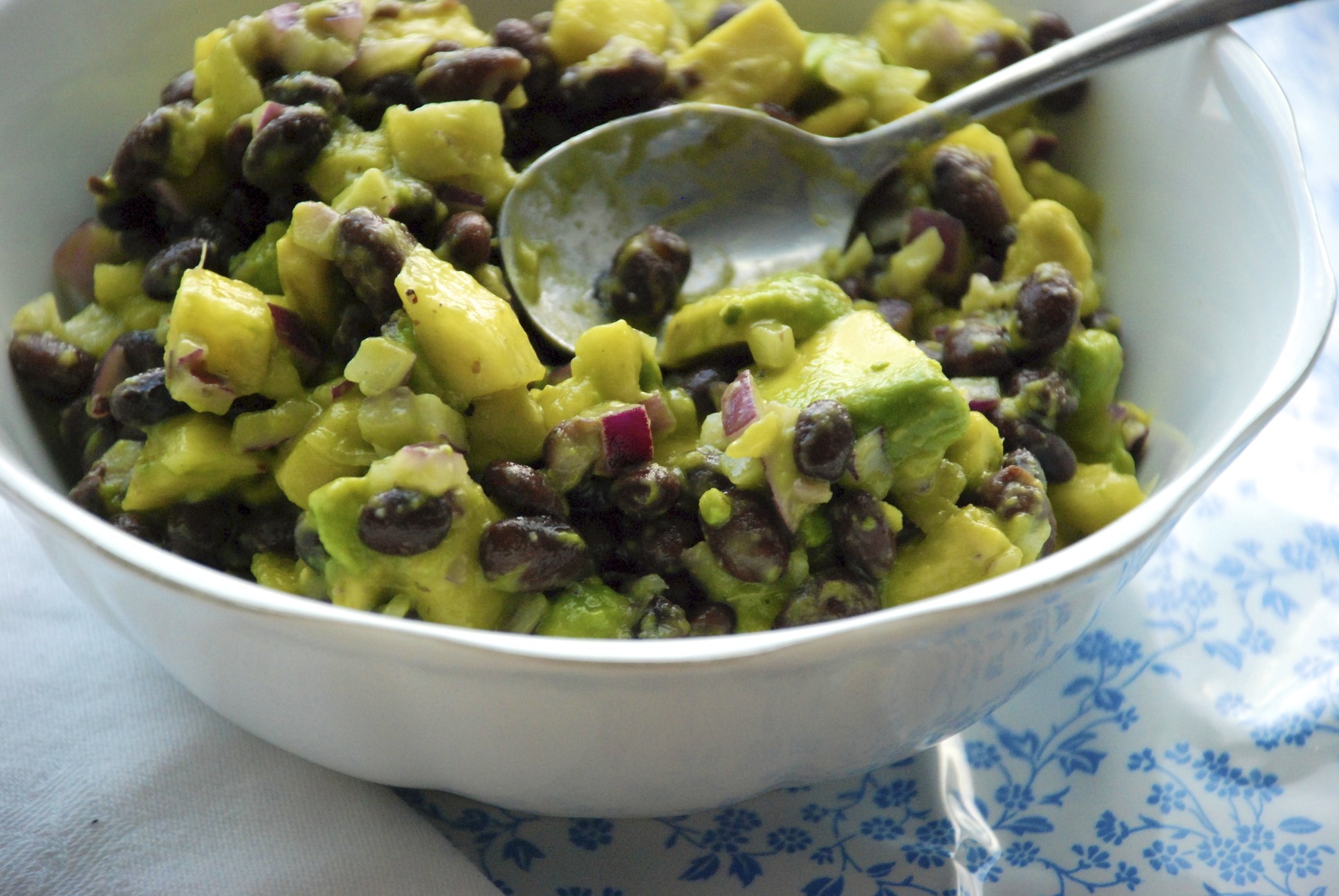 Black Bean, Avocado and Pineapple salsa recipe on