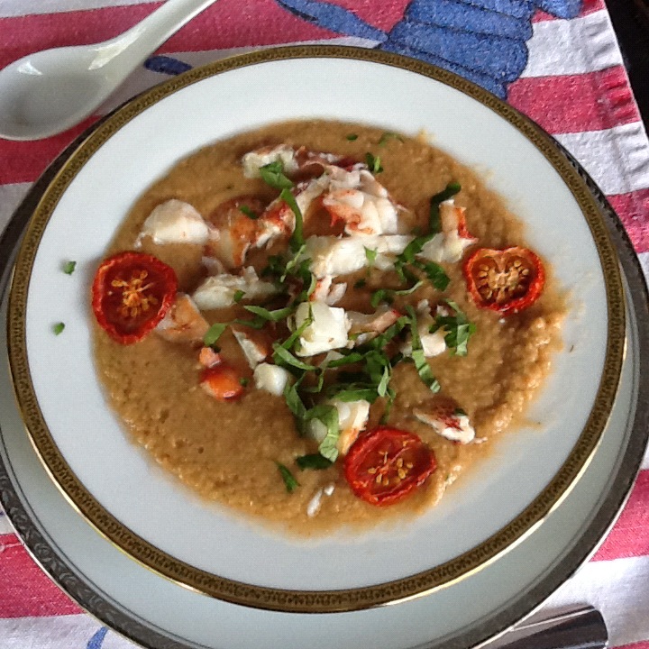 Cold Lobster Gazpacho with Sun Dried Tomatoes and Basil