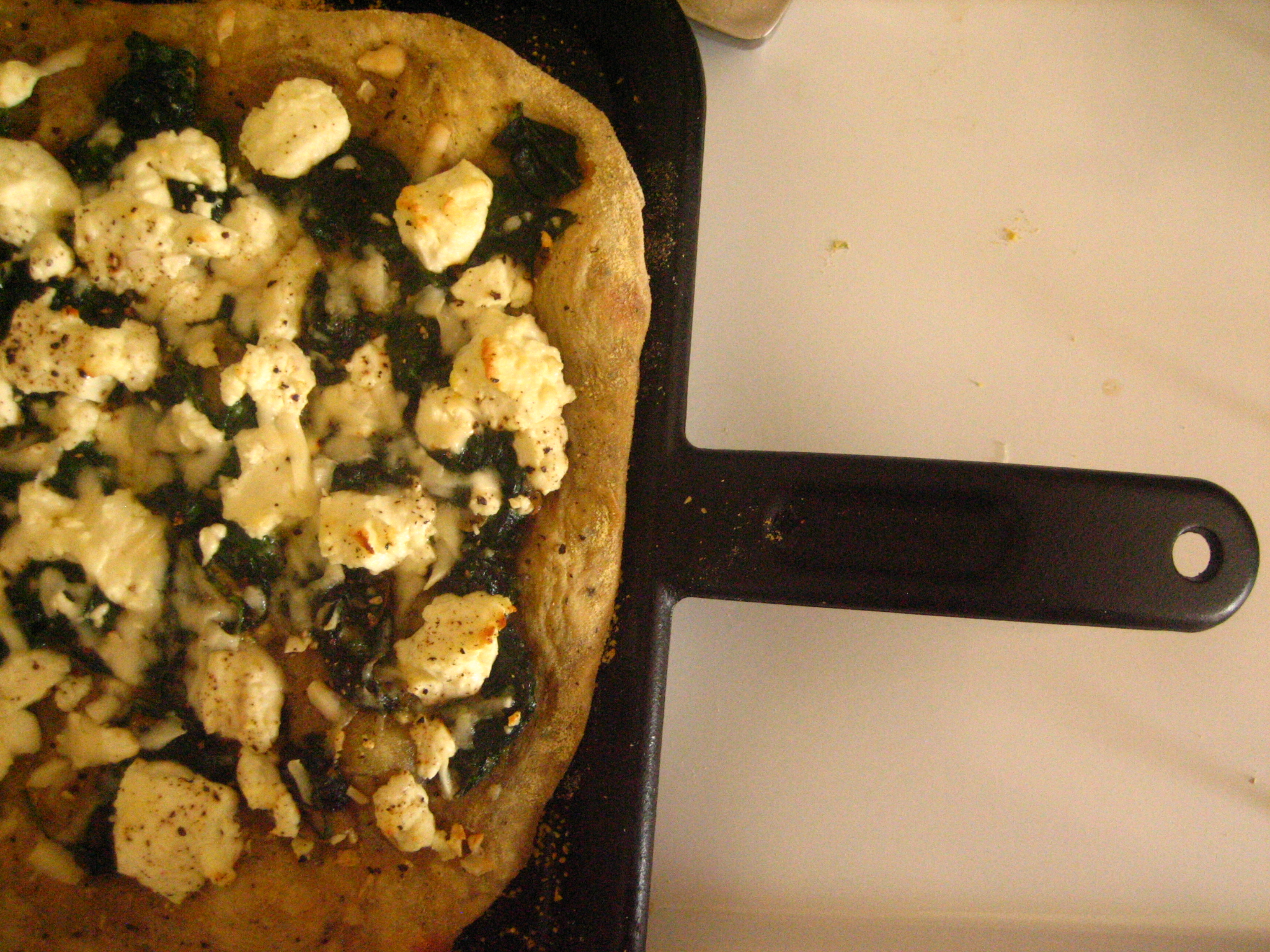 Goat Cheese, Spinach & Lemon Pizza
