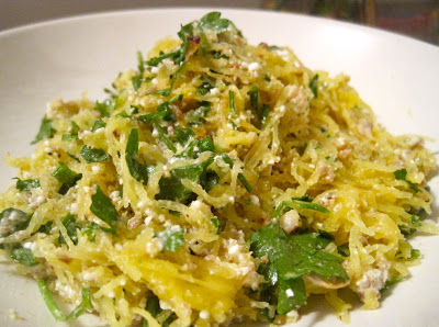 Spaghetti Squash with Ricotta, Hazelnuts & Parsley