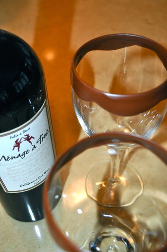 Chocolate dipped Wine Glasses