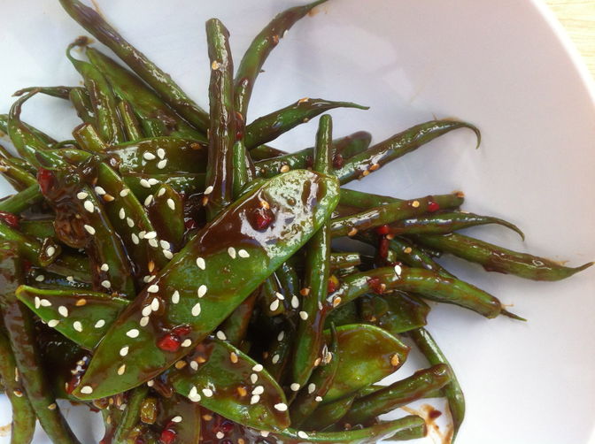 Sweet and Spicy Asian Green Beans