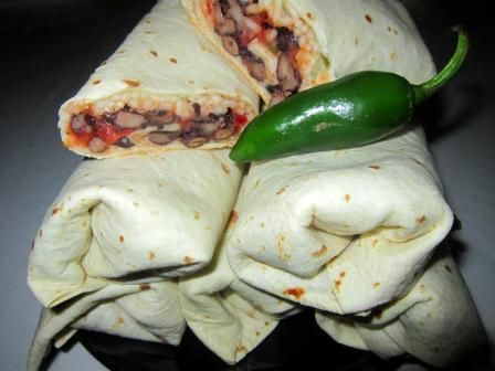 Black Bean Jalapeno Burritos