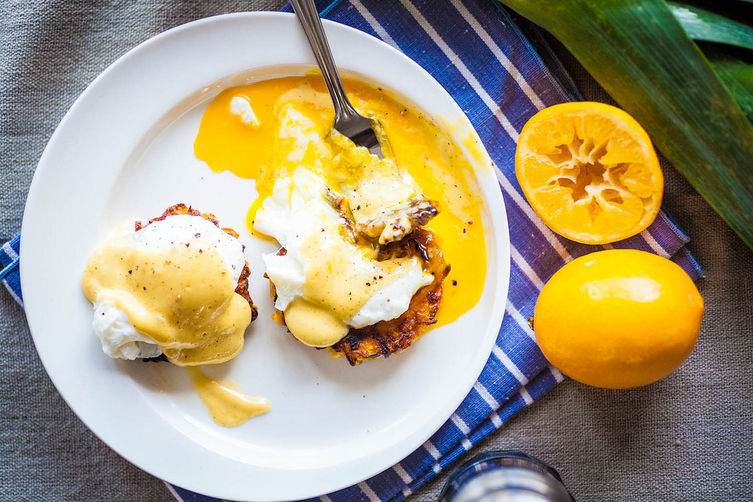 Butternut Squash & Leek Latke Benedict