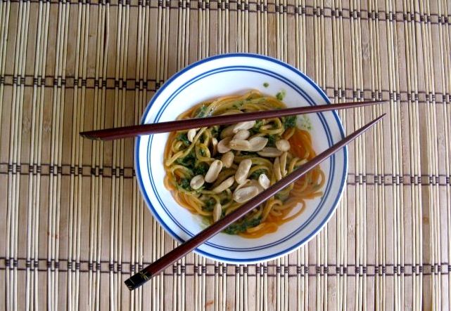 Cilantro Peanut Sauce and Noodles