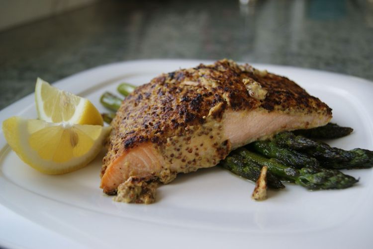 Mustard-Encrusted Broiled Salmon